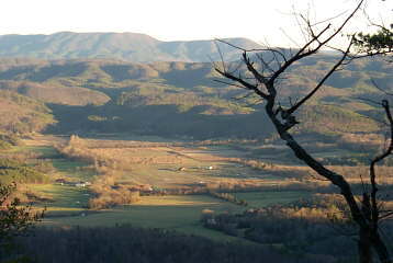 View of Rural Vale Community in the valley below. View from White Cliffs.